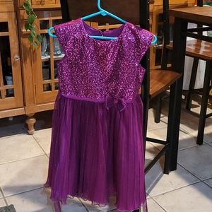 Purple sequin & glitter girls dress